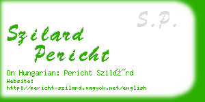 szilard pericht business card